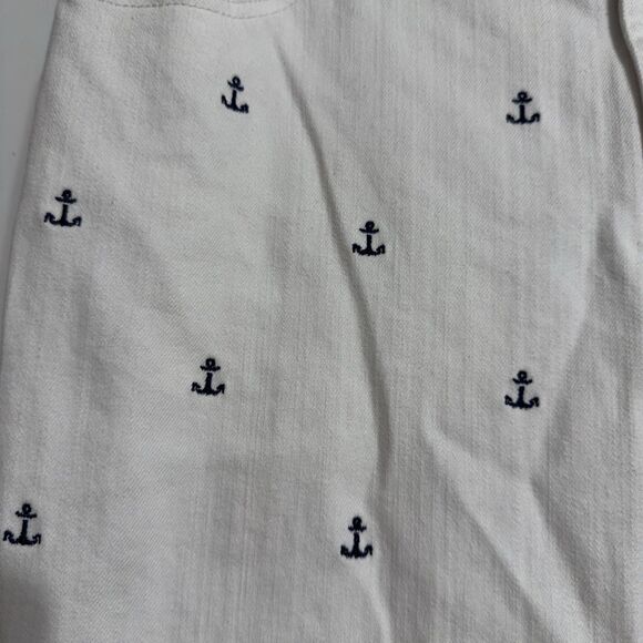 Lilly Pulitzer Sailor Pants Womens 8 White Anchor Embroidered Nautical Preppy - Picture 10 of 13